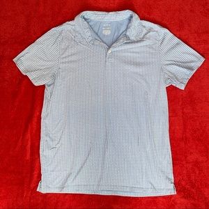 Mens 2XL blue and white printed Apt 9 button dress shirt in great used condition